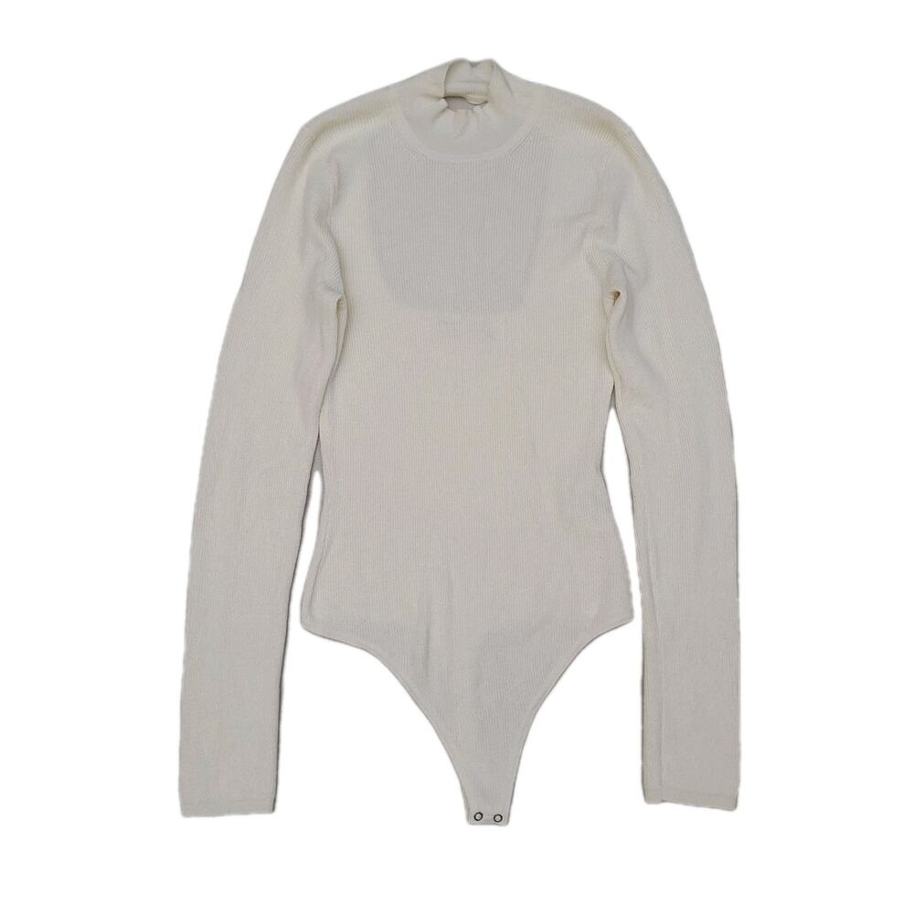 Abercrombie & Fitch Ribbed Knit Bodysuit Long Sleeve M